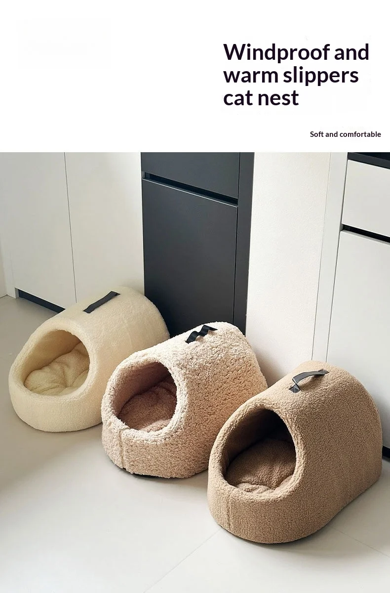 Cama en forma de zapatilla, aspecto acogedor