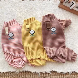 Mono a Rayas para Perros y Gatos – Pijama Cálido de Mascotas
