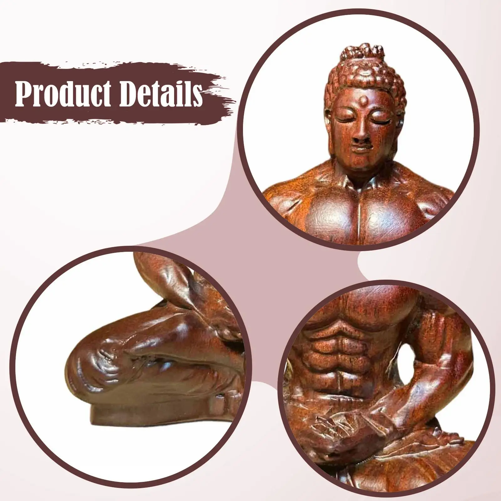 Figura de Buda de madera diseño moderno