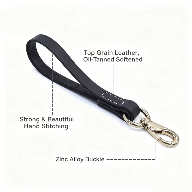 Correa Corta Perro Genuina – Paseo y Entrenamiento, Cuero para Perros Grandes - imagen 4