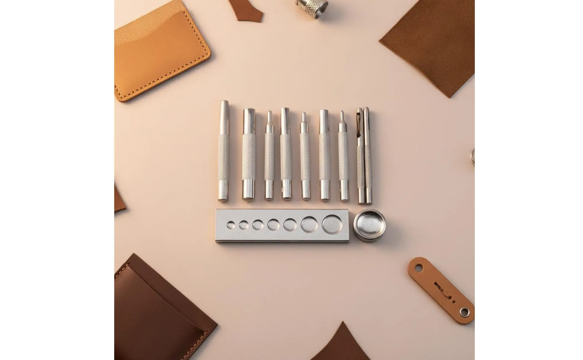 Kit de herramientas y base para broches a presión