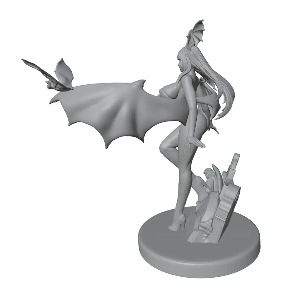 Figura coleccionable de anime impresa en 3D gris, sin montar DIY - imagen 2