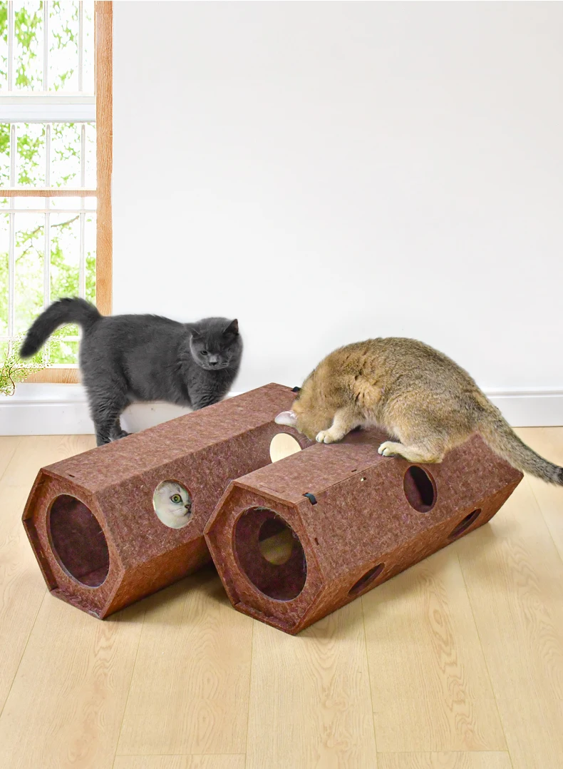 Tubo de túnel plegable para gatos vista lateral