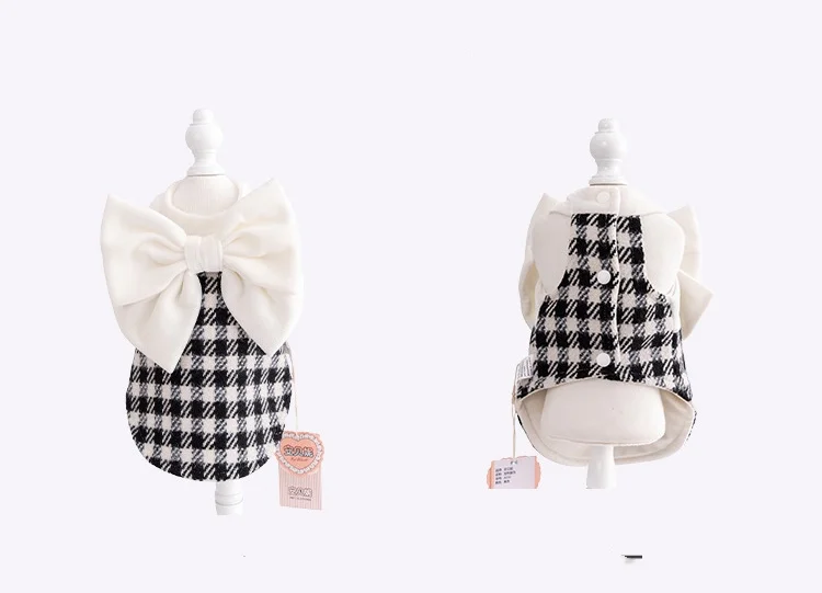 Vestido Tweed a cuadros con lazo frontal