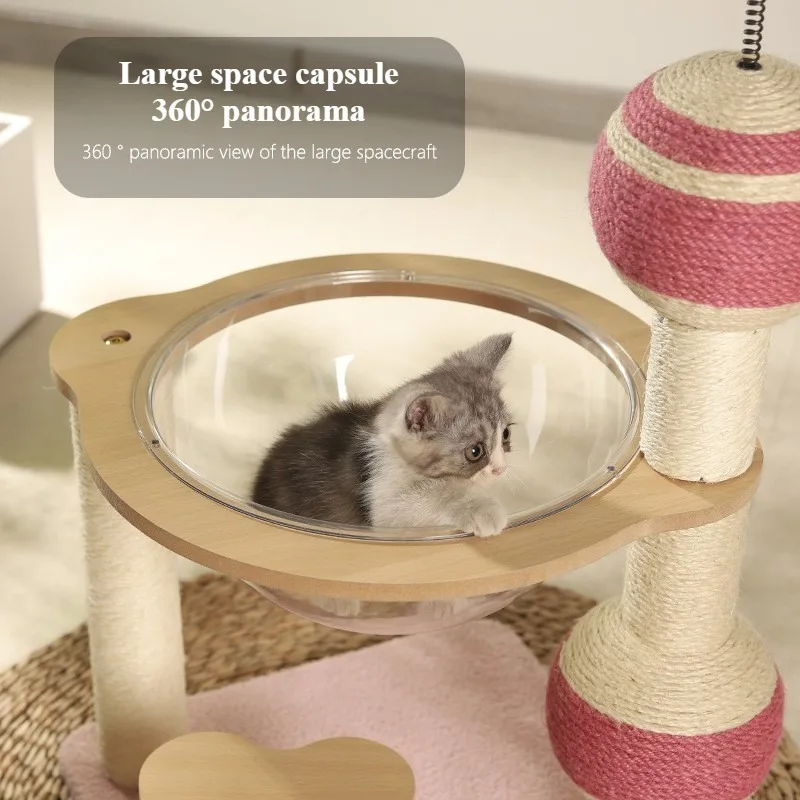 Rascador Torre Vertical de Sisal para Gatos con Bola Interactiva - imagen 2