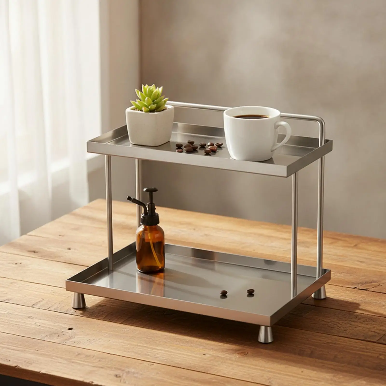 Organizador mesa acero inoxidable – Almacenamiento Multiuso Hogar y Cocina - imagen 4