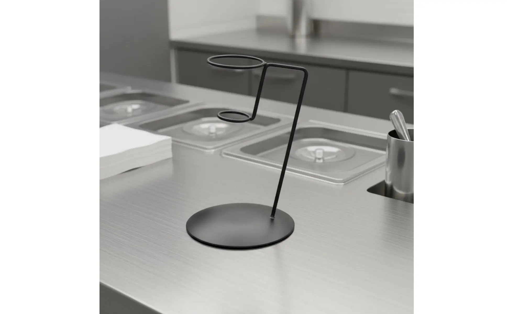 Soporte moderno para conos de helado de hierro, diseño minimalista