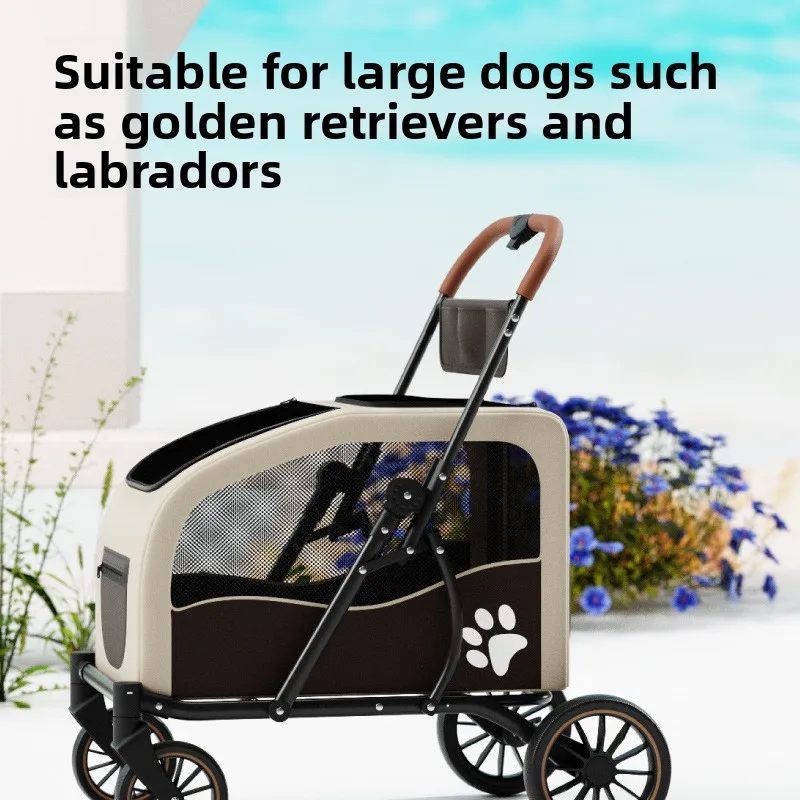 Carrito plegable para perros medianos y grandes con suspensión - imagen 3