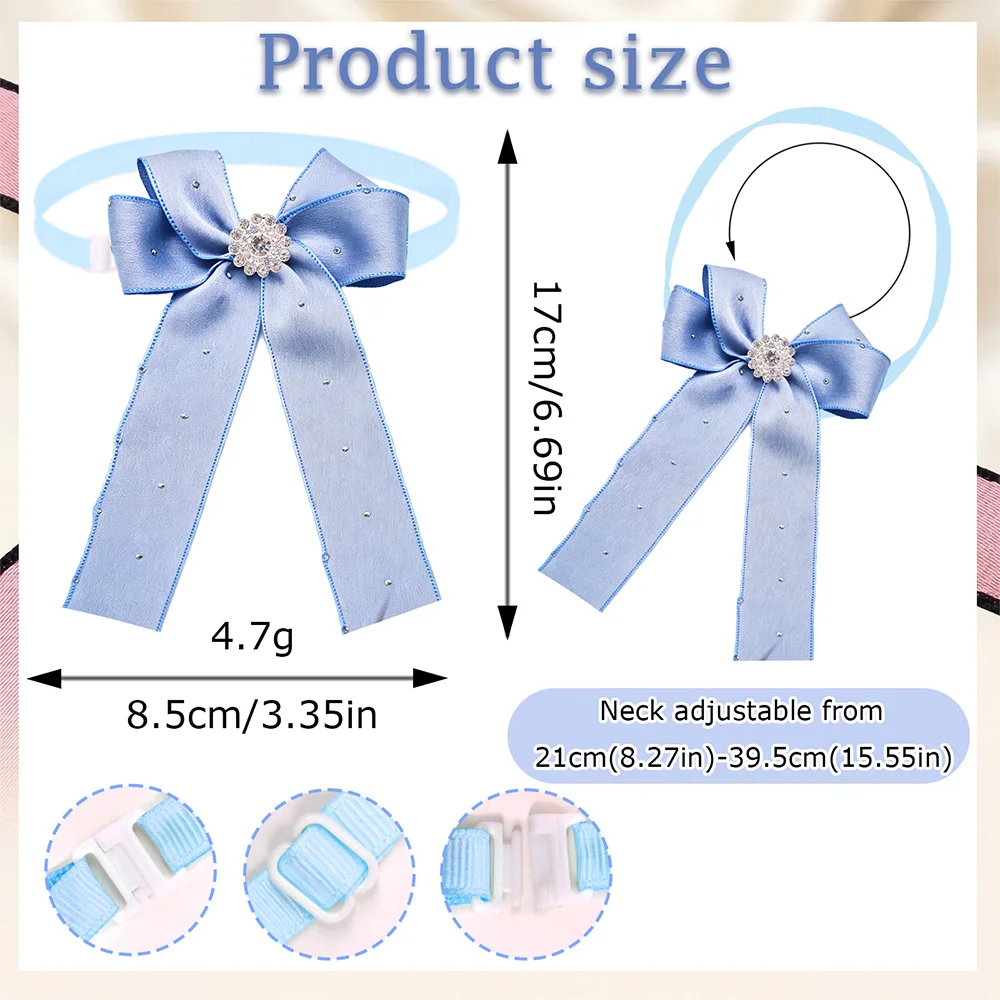 Corbata lazo ajustable con pedrería para gatos y perros pequeños - imagen 3