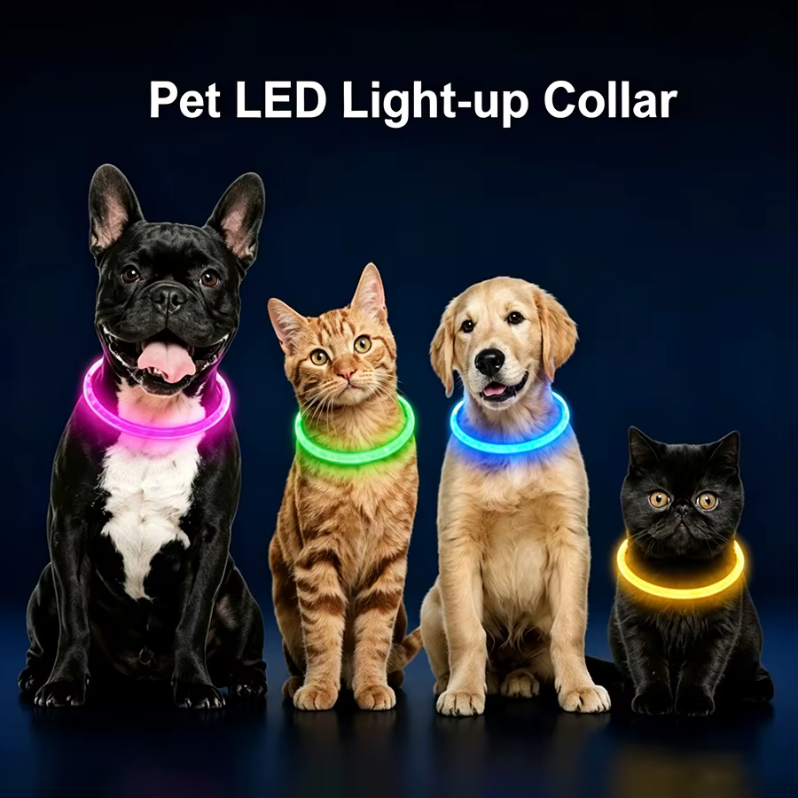 Collar LED luminoso recargable para perros y gatos nocturno - imagen 5