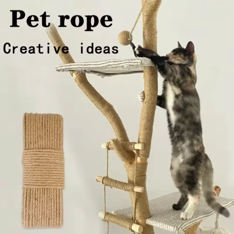 Rascador de sisal natural con cuerda para gatos – protege muebles - imagen 3
