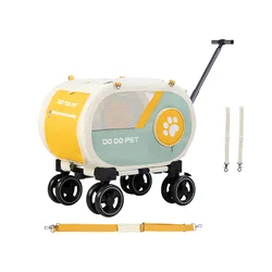 Carreola desmontable plegable para perros y gatos, viaje en coche