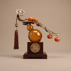 Adorno de calabaza translúcido con borla para decorar la mesa