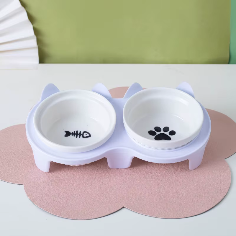 Comedero elevado para gatos – cuencos cerámicos antisalpicaduras