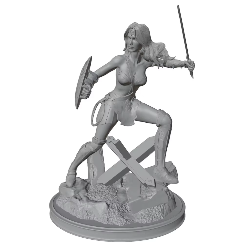Figura 3D DIY guerrera para gatos y perros – sin montar