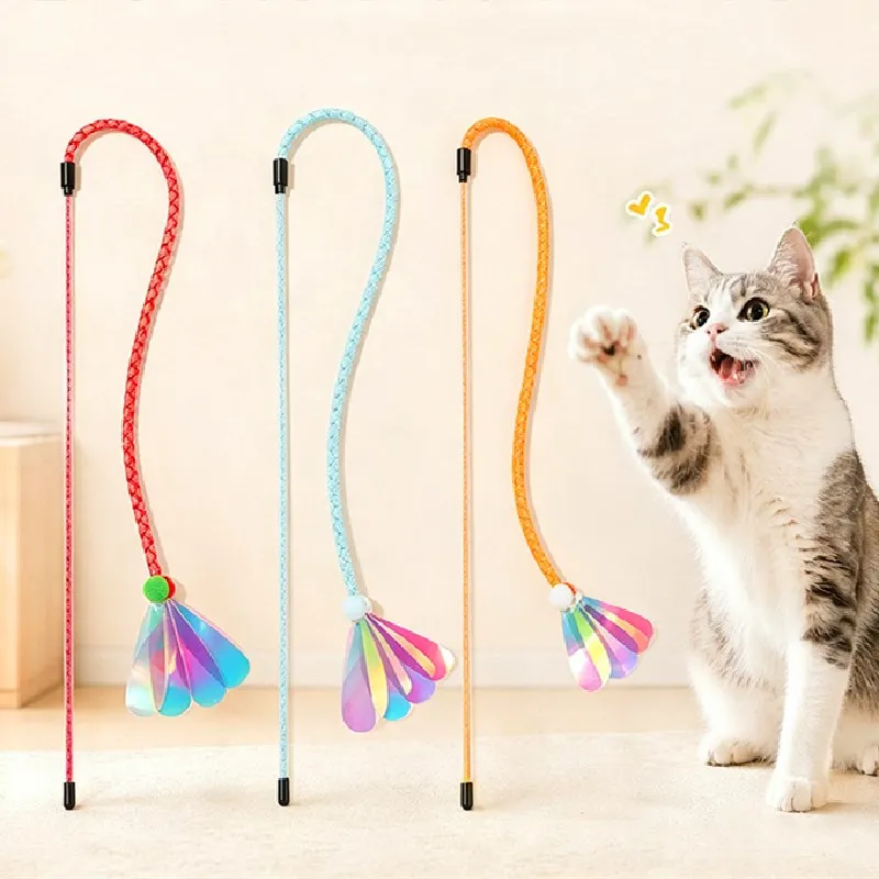 Juguete Interactivo para Gatos con Plumas y Campana - imagen 2