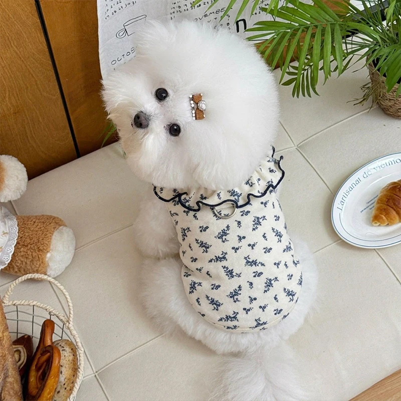 Minifalda floral de verano para Bulldog Francés con tutú y velos - imagen 2