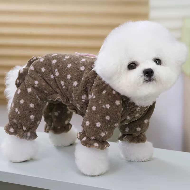 Pijama de forro polar para gatos y perros – Mono térmico de invierno con mangas - imagen 5
