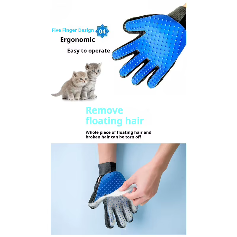 Guante de goma quitapelos para perros y gatos con masaje - imagen 4