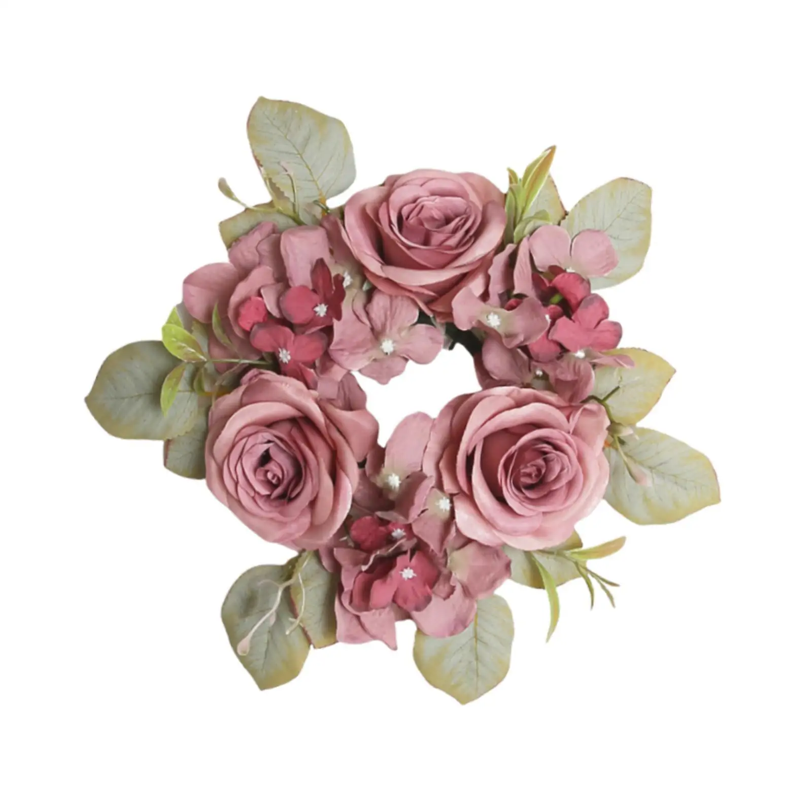 Corona Floral con Rosas Artificiales 30 cm – Adorno Colgante para Puerta - imagen 3
