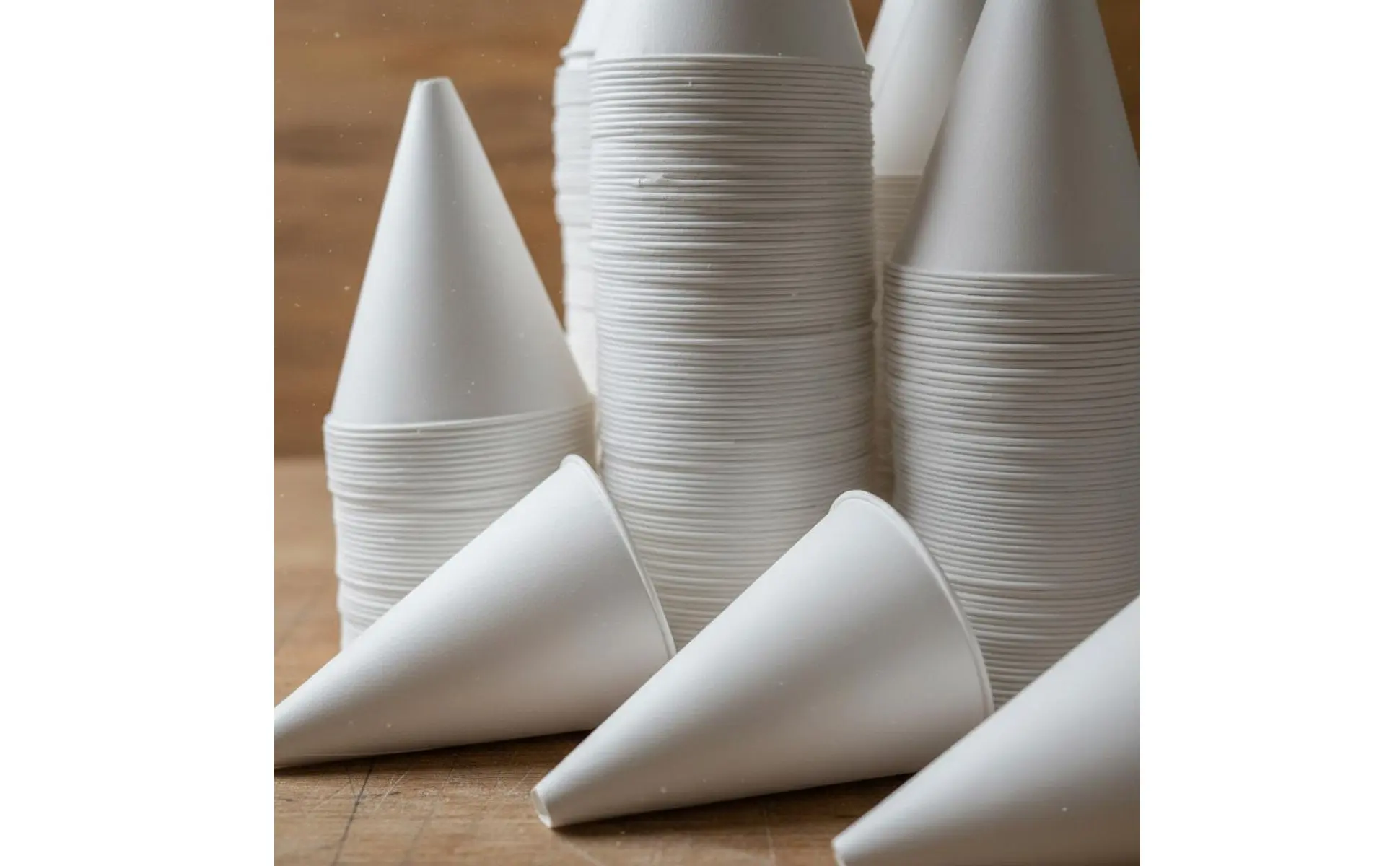 Embudo de papel cónico desechable para taller
