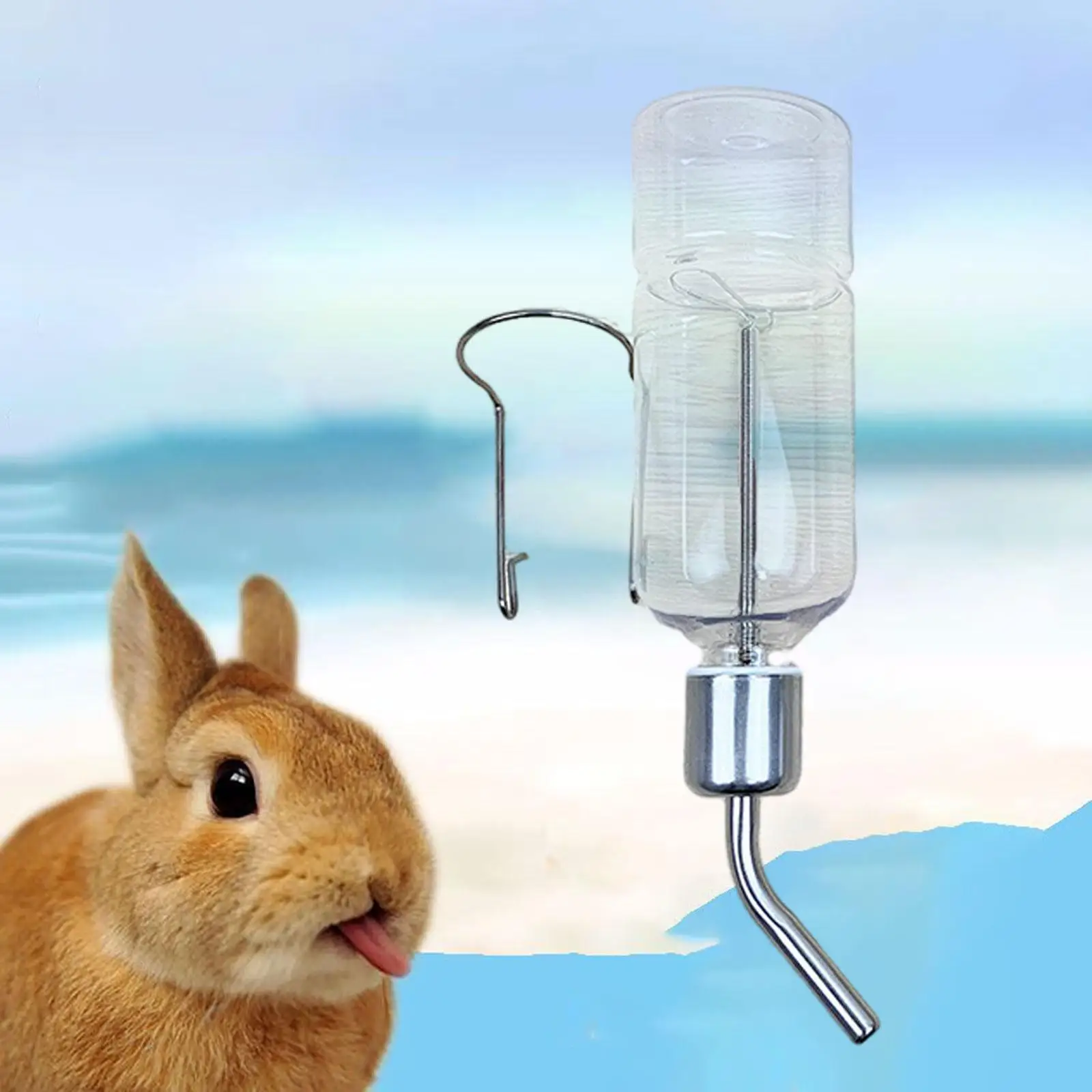 Bebedero Colgable para Conejos y Hámsters de Acero Inoxidable - imagen 4