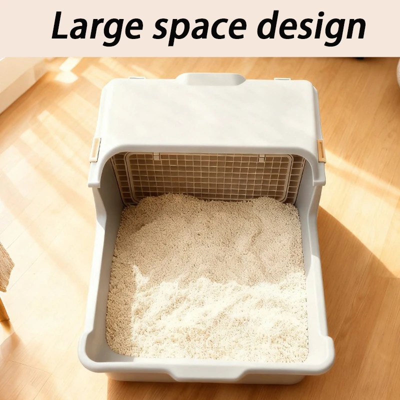 Caja de arena semiautomática grande con recolector oculto para gatos