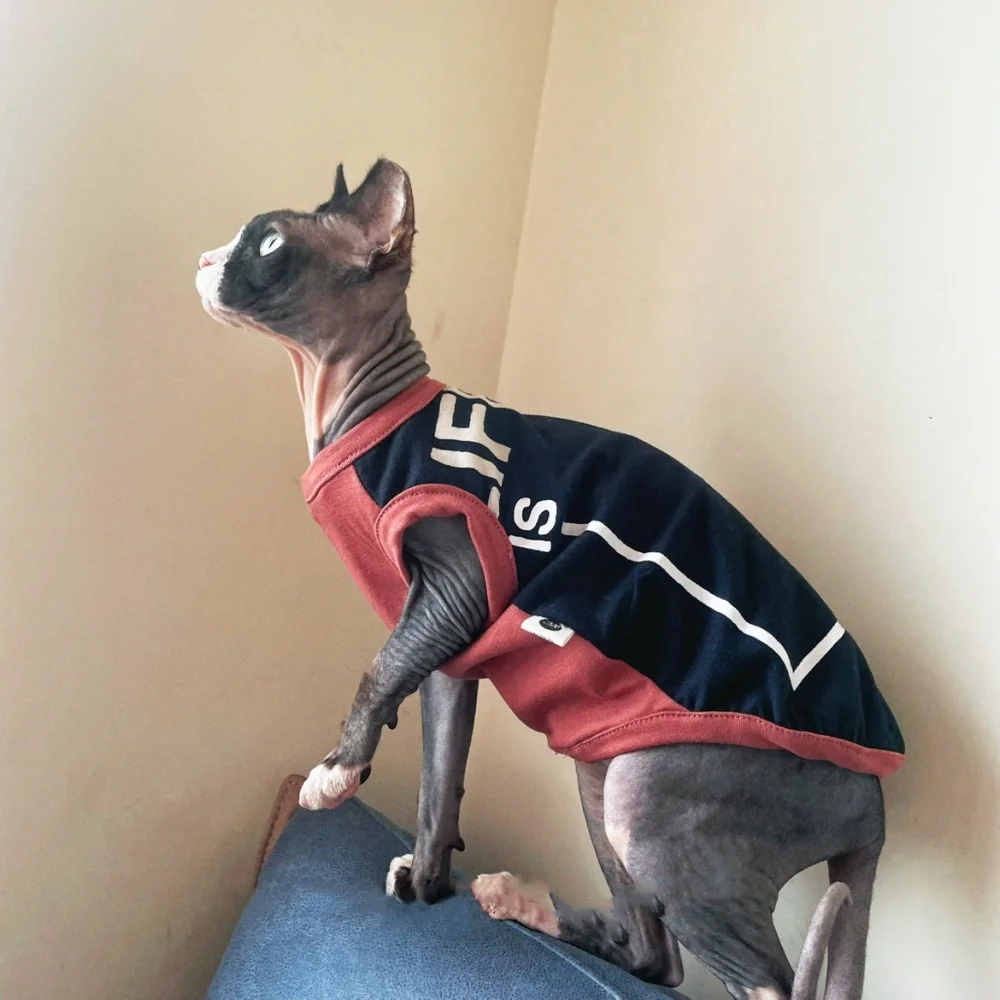 Camiseta de gato roja detalle de tejido
