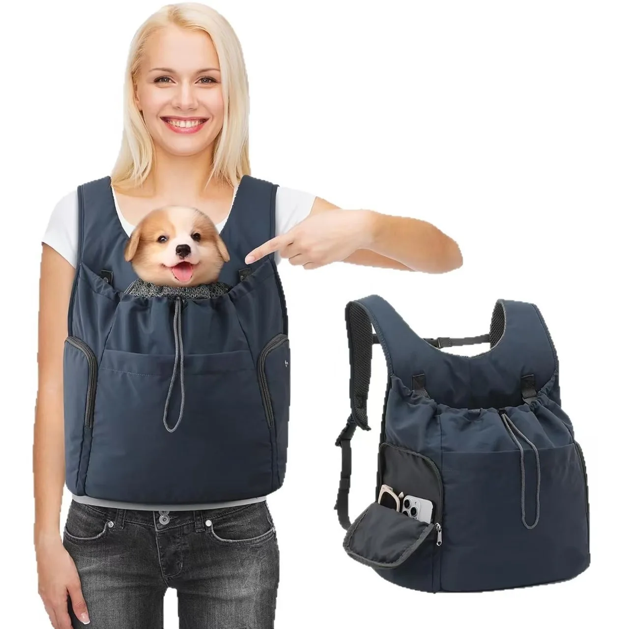 Bolsa de transporte transpirable para gatos y perros, gran capacidad - imagen 2