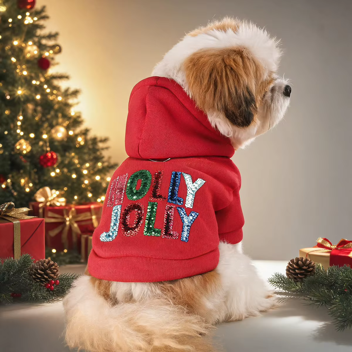 Abrigo navideño bordado para perros pequeños y cachorros - imagen 4
