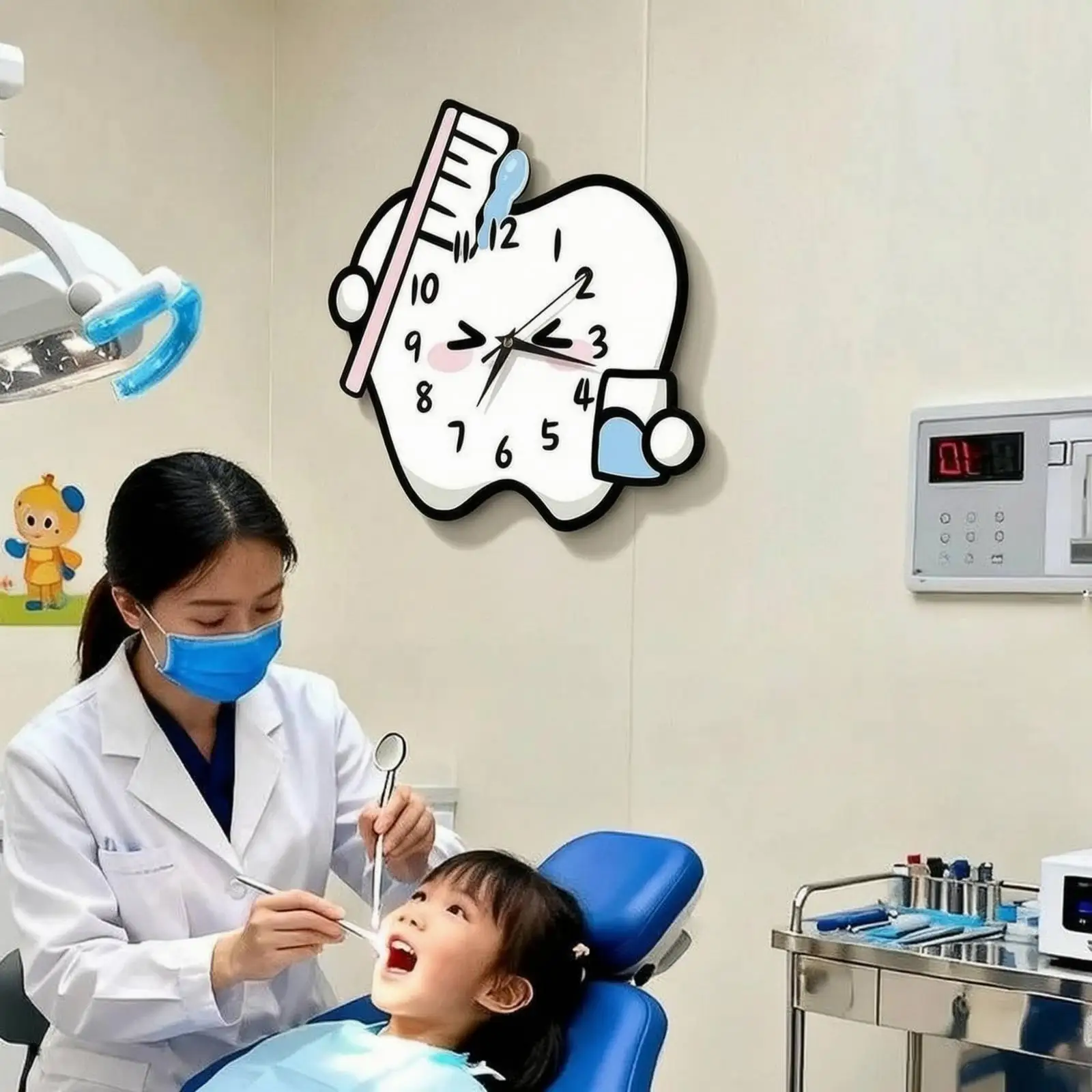 Reloj analógico cepillo dental para clínica y aula infantil - imagen 5