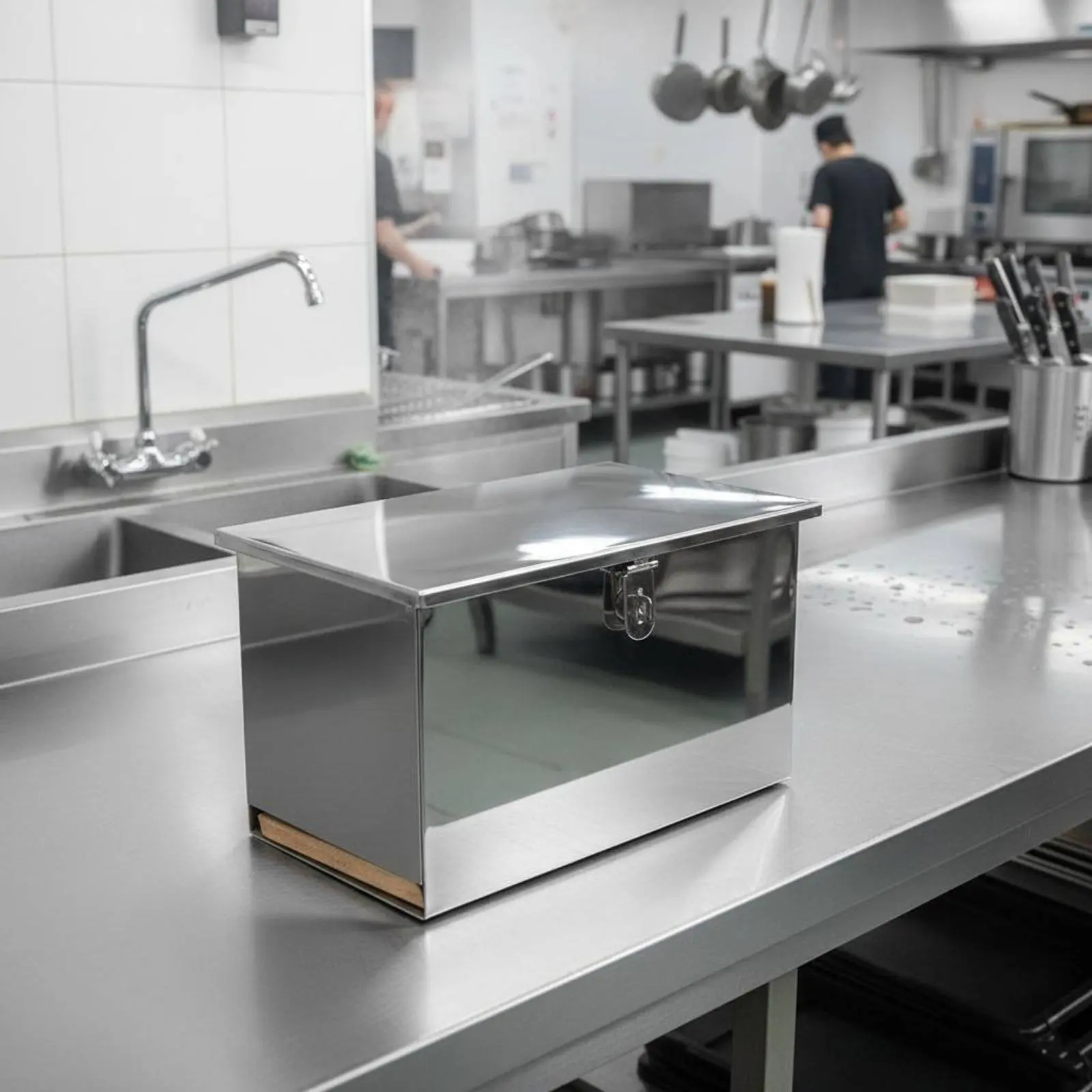 Caja almacenamiento cuchillas acero inoxidable fácil de limpiar - imagen 2