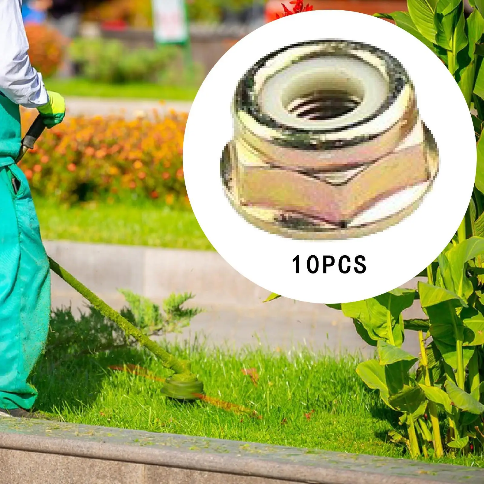 Tuercas metálicas y plásticas para recortadoras de césped