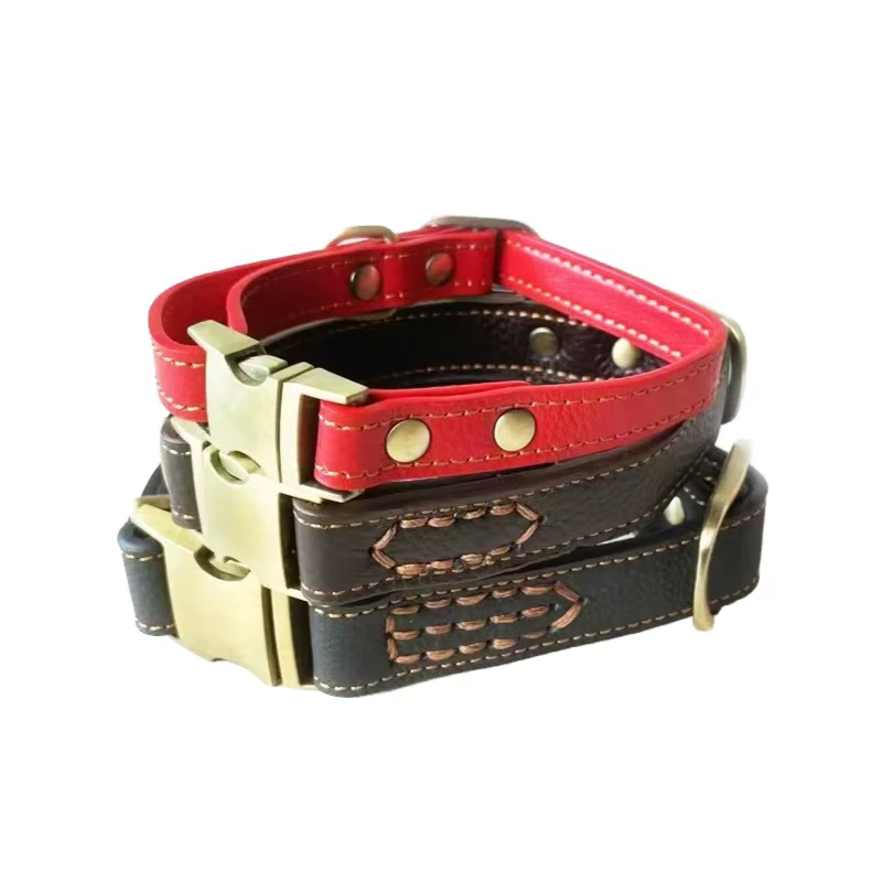 Collar de cuero para perro ajustable con cierre de seguridad rápido - imagen 5
