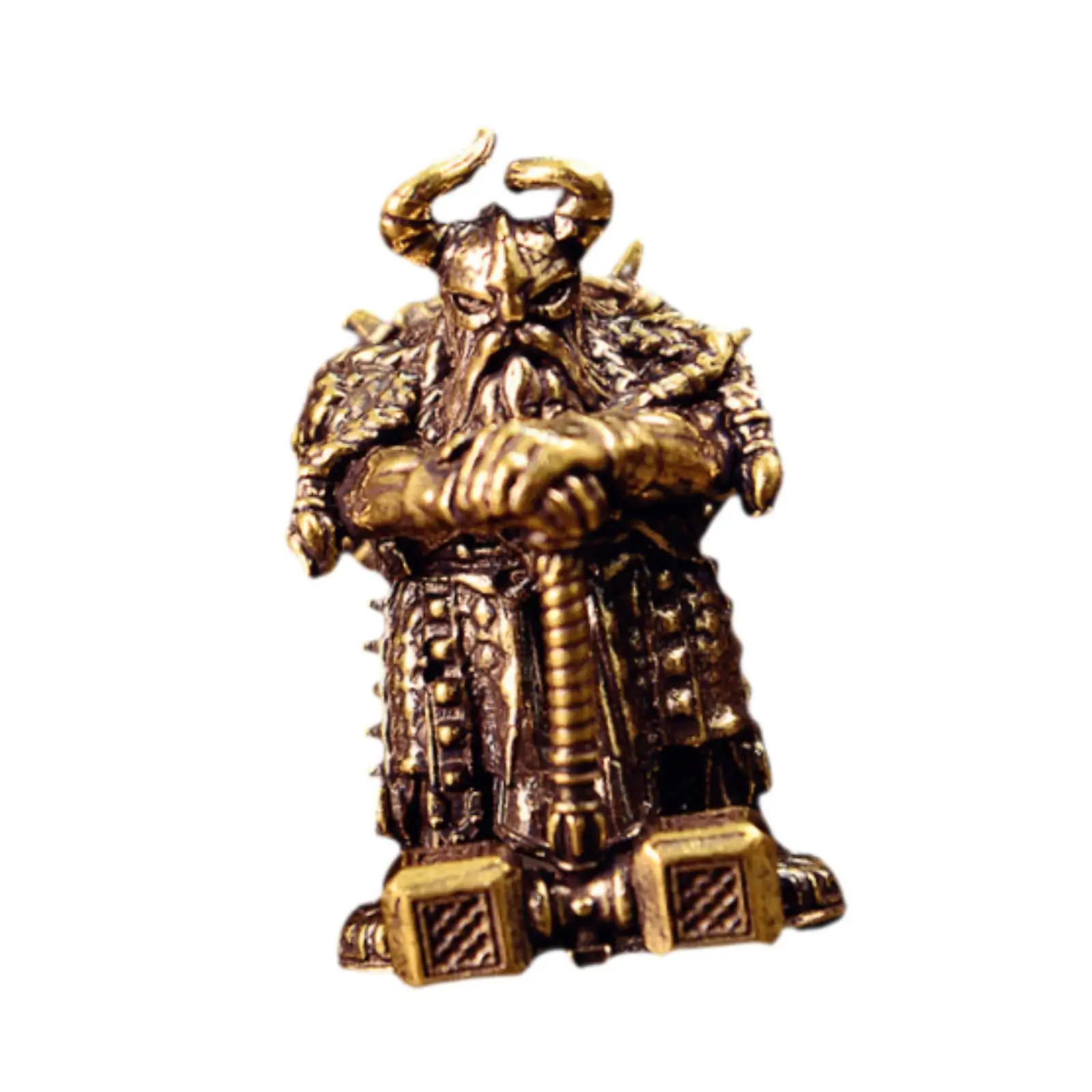 Estatua de cobre con acabado envejecido sobre fondo neutro
