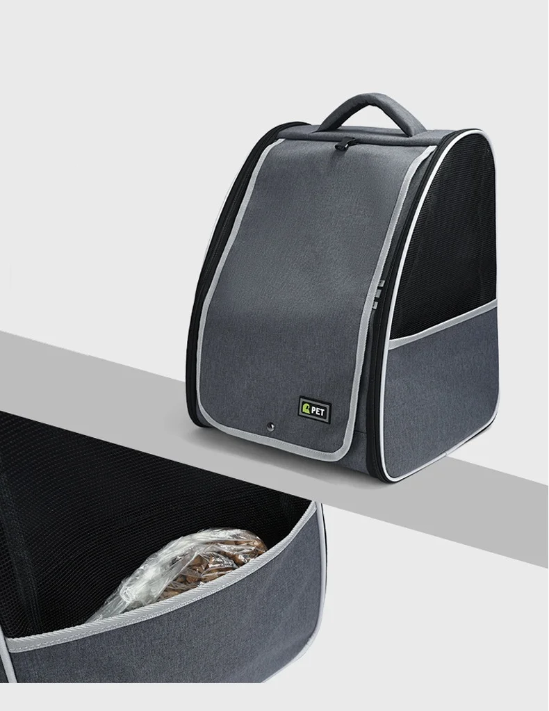 Vista frontal de la mochila