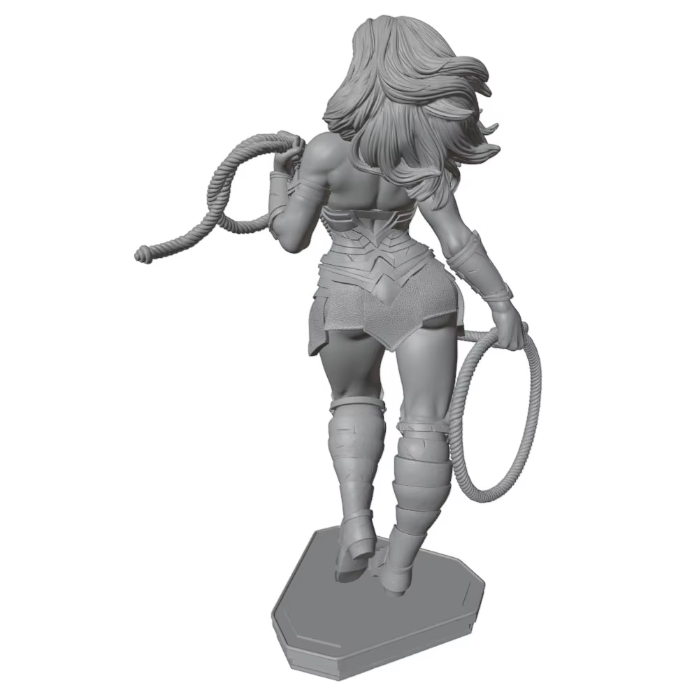 Estatua figura de anime en 3D gris, hecha a mano sin montar - imagen 2