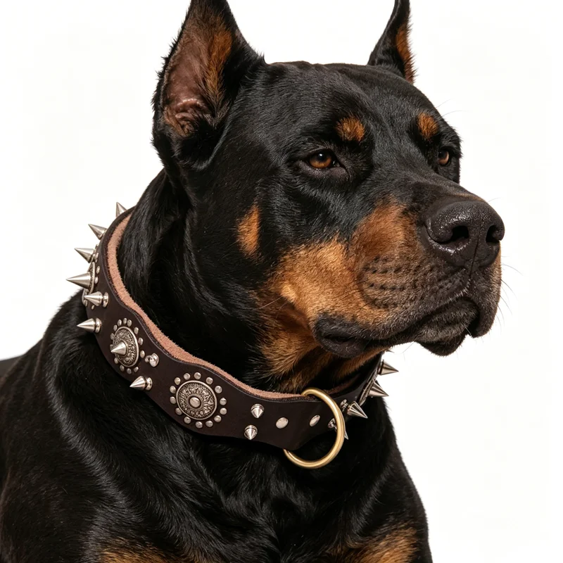 Collar ajustado al cuello de un perro grande