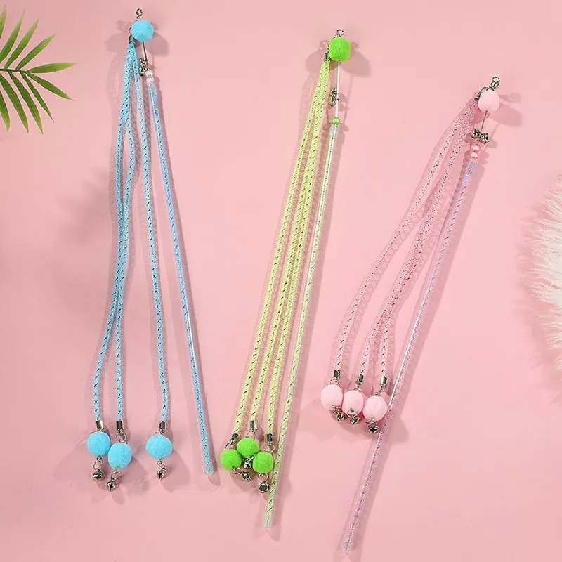 Juguete interactivo para gatos con bola de lana y varita - imagen 2