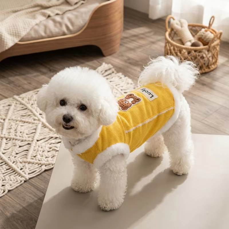 Chaleco polar de invierno para perros y gatos pequeños – Diseño oso