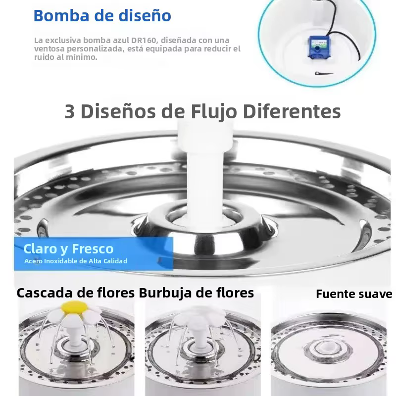 Bebedero Automático de Acero para Gatos y Perros – 3.4L con Filtro - imagen 3