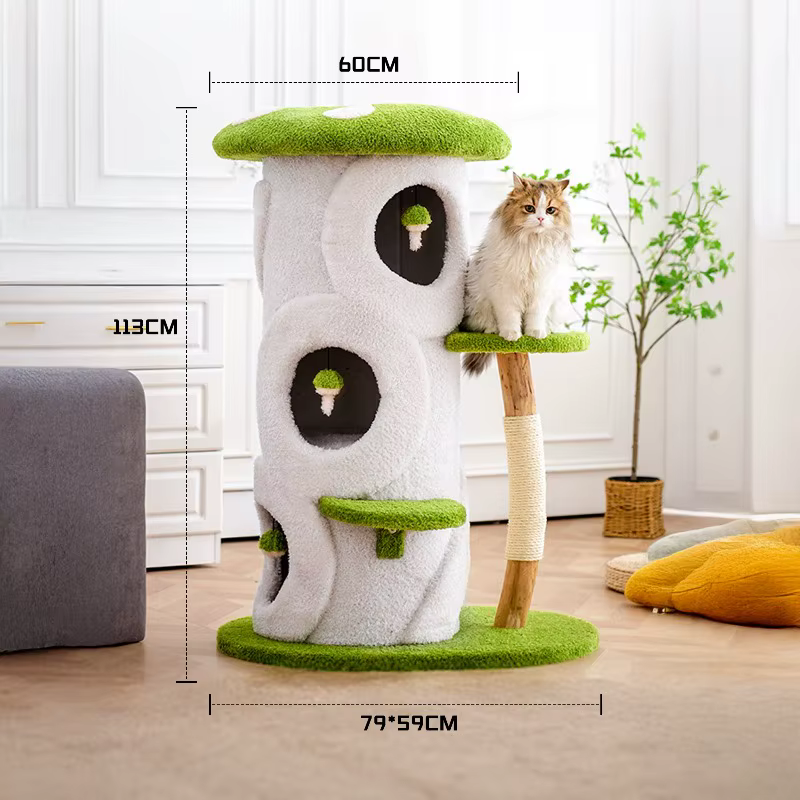Árbol rascador para gatos con sisal, cueva y juguete colgante - imagen 4