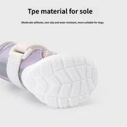 Botas antideslizantes transpirables para perro con correa ajustable