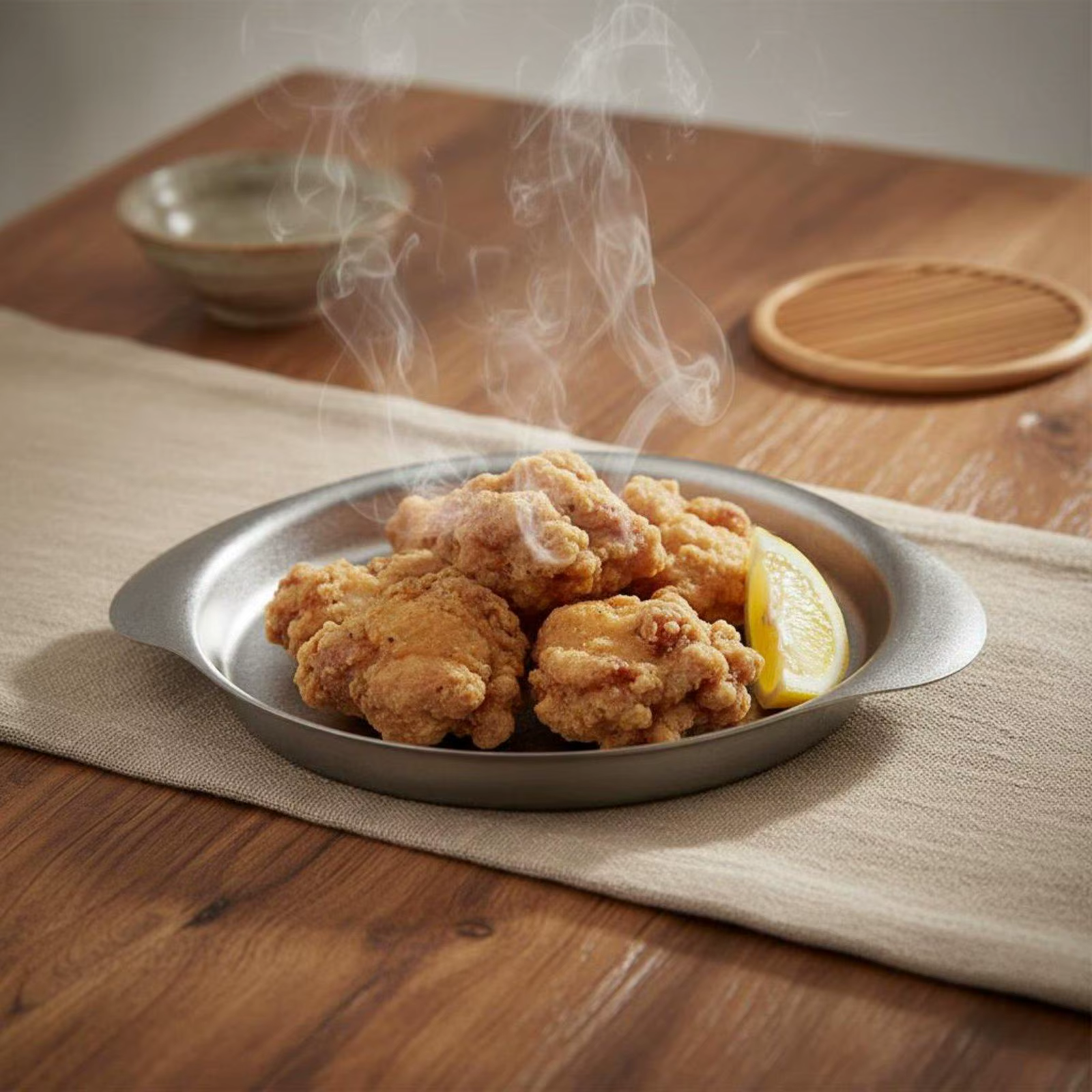 Bandeja plana de acero inoxidable para servir aperitivos y pasta - imagen 3