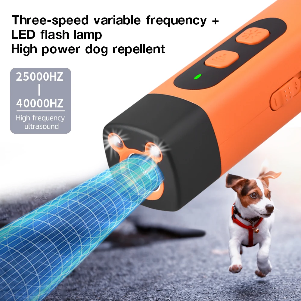 Repelente ultrasónico recargable para perros con linterna LED - imagen 3