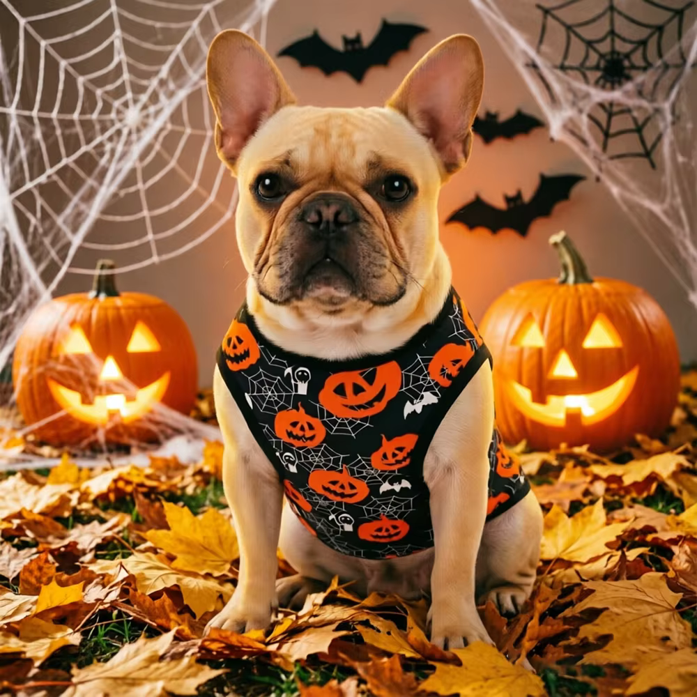 Disfraz de Halloween para perros y gatos: camiseta fantasma calabaza - imagen 4