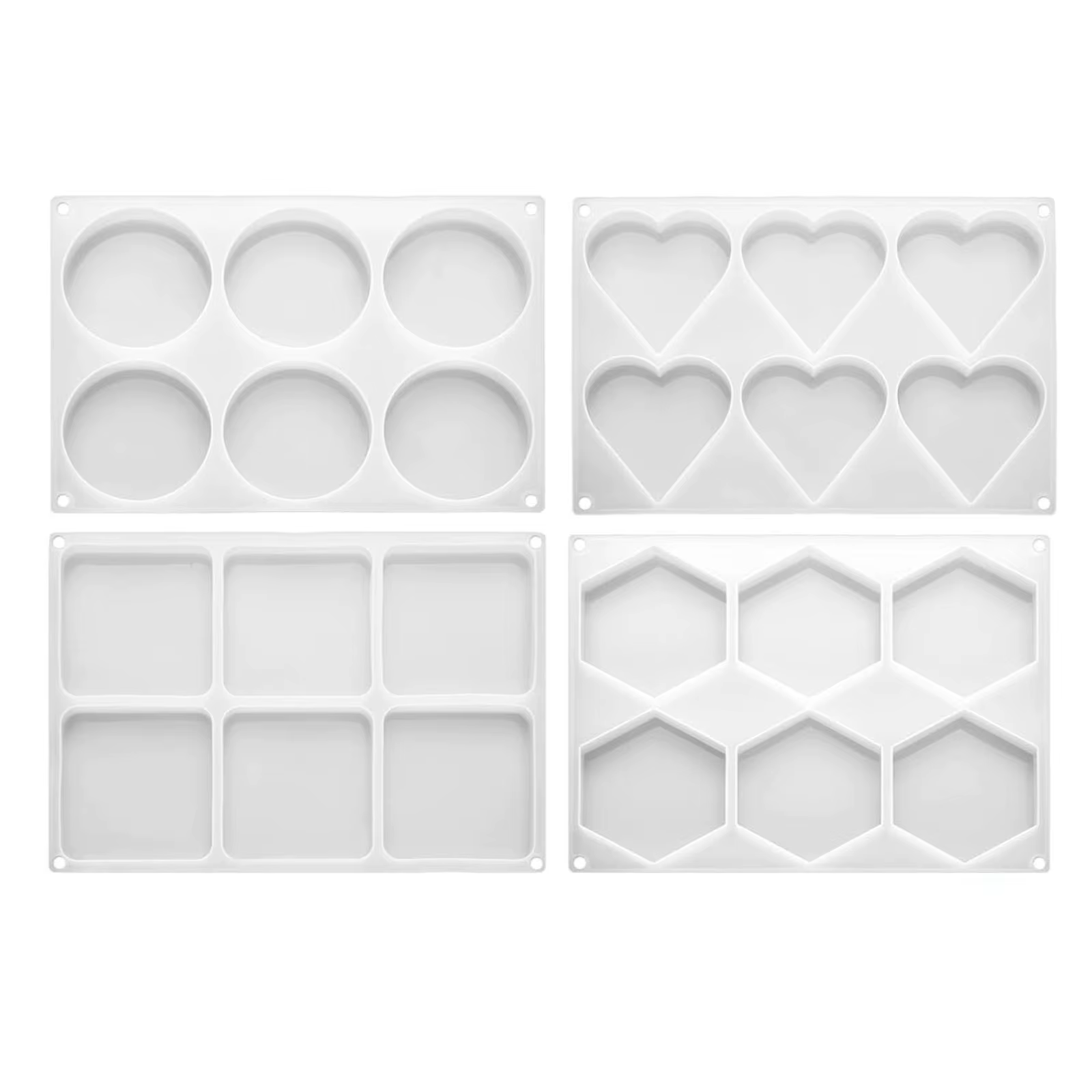 Set completo de 4 moldes de silicona para posavasos
