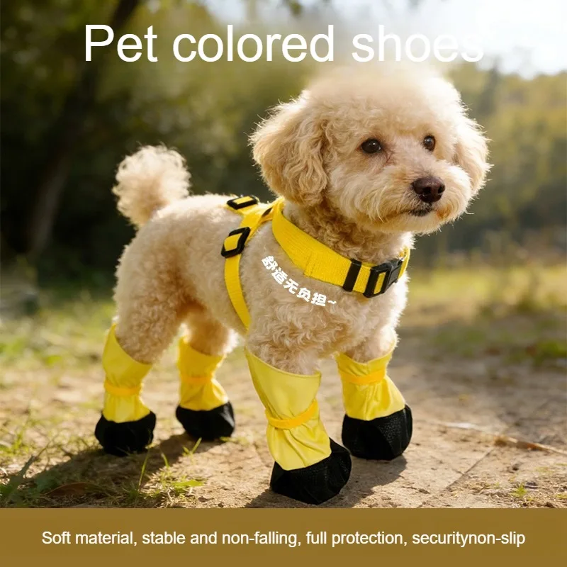 Botas impermeables antideslizantes para perros ajustables de lluvia - imagen 2