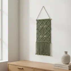 Tapiz de pared de macramé tejido a mano estilo boho