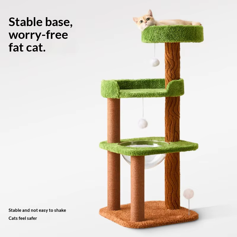 Torre rascador para gatos con cama y postes de sisal - imagen 3